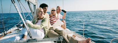 Happy Couples on Sailboat